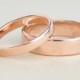 Rose Gold Wedding Set, 14K Reclaimed Gold Bands, 3mm and 5mm, Custom, Sea Babe Jewelry