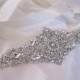 Wedding sash crystal belt vintage art deco inspired brooch