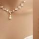 Rose Gold Backdrop Necklace Crystal Backdrop Necklace Pearl Cubic Zirconia Bridal Necklace