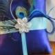 Wedding  Purple And Aqua Blue Ring Bearer Pillow More Colors Available