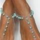 Something Blue Bridal Barefoot Sandals Beach Wedding Sandals Anklet Foot Jewelry