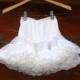 Vintage Girls Shirey Tutu Mini Skirt Soft White Nylon Elastic Waist SUPER FULL Skirt Fantasy Dance Costume fits age 2 to 6