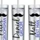 Personalized Groom, Best Man, Groomsmen and Ring Bearer Acrylic Tumblers, Mustache Tumblers, Bridal Party Tumbler Gifts, Groomsmen Gifts