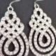 Large rhinestone statement earrings ~ Crystal Rhinestone ~ Swirl design ~ Bridal jewelry ~ Brides earrings ~ Long ~ Pageant ~ Prom