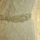 Crystal and Rhinestone Beaded Applique Bridal Belt Wedding Sash Applique