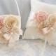 Vintage Wedding Pillow Basket - Ivory Ring Bearer Pillow, Flower Girl Basket Ring Pillow CUSTOM COLORS  too Wedding Pillow