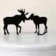 Wedding Cake Topper - Moose, Bull and Cow in Love