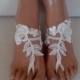 Free rush ship ivory beaded Beach bridal shoe wedding accessory barefoot sandals shoes prom party bangle beach anklets bridal bride