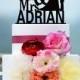 Wedding Cake Topper Monogram Mr and Mrs cake Topper Design Personalized with YOUR Last Name 040