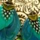 DEELIA Turquoise and Green Peacock Feather Earrings