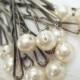 Pearl Hair Pins - Ivory set of 12 Bridal bobby pins (Also in: Cream or Gold)  Wedding Hair Accessory