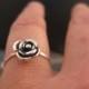 Rose engagement ring sterling silver, Silver rose ring, stackable ring, Skinny ring