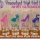 Personalized SHOT GLASSES with High Heel SHOE Bachelorette Bridal Party Initial Name Word Bridesmaid Bride 21st Birthday Sorority College