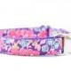 Liberty London Dog Collar - Tana Lawn John Purple and Pink Floral Girly Dog Collar for Weddings and Everyday Wear