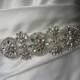 Pearl and Rhinestone Flower Bridal Applique - Wedding Dress Belt