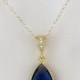 Genuine Kyanite Sapphire Gemstone Necklace, Dainty Gold Necklace, September Birthstone, mothers necklace, bridal jewelery, wedding jewelry