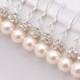 6 Pairs Ivory Pearl Bridesmaid Earrings, Ivory Pearl and Rhinestone Earrings, Cream Pearl Earrings, Ivory Earrings 0111
