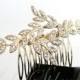 Gold Bridal Hair Comb Leaf with Crystal Leaves Vintage Comb Hair Piece Wedding Hair Accessory NEVE CLASSIC