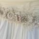 Bridal Sash, Wedding Sash in Pale Champagne And Ivory  With Lace, Crystals and Cultured Pearls, Rhinestones, Bridal Belt, COLOR CHOICES