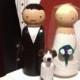 Custom Wedding Cake Toppers with One Pet or Child - Family of Three - Fully Customizable---3-D Accents