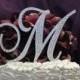 Monogram Cake Topper 5" Swarovski Crystal Wedding Cake Topper Initial in any letter A B C D E F G H I J K L M N O P Q R S T U V W X Y Z