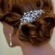 ANDREA - Bridal comb, Vintage style wedding hair comb, crystal pearl hair comb, wedding accessory -Made to order