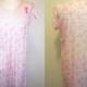 Vintage Nightgown M Pink Peach Floral Print Lingerie Night Shirt Pijamas Sleepwear Cooton Blend Woman's Clothing Medium Apparel Bedroom