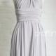 Bridesmaid Dress Infinity Dress Light Grey/Silver Knee Length Wrap Convertible Dress Wedding Dress