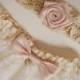 Customized your own bridal rustic vintage inspired wedding garter / pink blush garter / lace keepsake