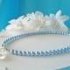 Something Blue Anklet Swarovski Pearls Crystal Heart Wedding Ankle Bracelet Jewelry
