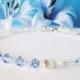 Something Blue Anklet Swarovski Lt. Sapphire Blue Crystal Ankle Bracelet Wedding Jewelry