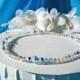 Something Blue Anklet Swarovski Crystals Pearls Wedding Ankle Bracelet Jewelry