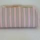 Pink Taupe Stripe Clutch Purse with Gold Finish Snap Close Frame, Bridfal Clutch, Wedding,