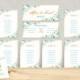 Wedding Seating Chart Template - DOWNLOAD Instantly - EDITABLE TEXT - Chic Bouquet (Tangerine & Teal)  - Microsoft® Word Format