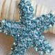 5 Rhinestone Brooch Rhinestone Button Embellishment Crystal Starfish Wedding Brooch Bouquet Aqua Blue Teal Blue BT568