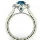 Wedding and Engagement ring, Venetian Collection by Bridal rings, Custom made with Natural London Blue Topaz and Diamonds