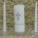 Unity Candle/ Silver Crystal Cross  "FREE SHIPPING"