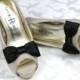 Black Shoe Bows, Black Bow Shoe Clips, Black Wedding Accessories Shoes Clip, Black Bow Clip Shoes