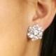 Rhinestone Bridal Stud Earrings, Vintage Inspired Wedding Bridal Jewelry, Crystal Flower Stud Wedding Earrings, CELINE