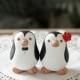 Wedding Cake Topper -- Penguin Cake Topper -- Small