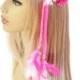 Pink daisy braided festival hippie feather headband edc women hair accessories