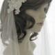 Couture bridal cap veil -1920s wedding  veil - Chantilly