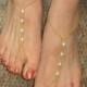 Bridal pearl barefoot sandals, Barefoot sandals, Gold pearl barefoot sandals, Foot jewelry, Bead bare foot sandals, Bridesmaids jewelry