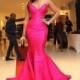 Fashion Cheap Sweetheart Evening Dresses 2015 Rose Red Satin Ruffle Pleats Mermaid Sweep Length Prom Long Party Gown Celebrity Dress Online with $117.49/Piece on Hjklp88's Store 