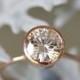 7.5mm Moissanite 14K Rose Gold Engagement Ring, Stacking Ring - Made To Order