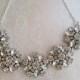 Chunky rhinestone Statement Necklace crystal Statement silver Necklace Bridal Jewelry wedding necklace