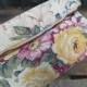 Floral roses clutch, iPad case, foldover, wedding bag - 1930s barkcloth - eco vintage fabric