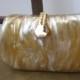 Marbleized Celluloid Clutch Shades of Beige Hard Shell Dress Up Wedding GalaEvening Special Occasion