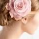 Blush Pink Hair Flower - Bridal Rose Hair Clip - Blush Pink - Dusty Rose -  Wedding Hair Accessories