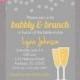 Bubbly and Brunch Bridal Shower Invitation Grey and Gold Yellow Bride to be Champagne Invitation- Digital File